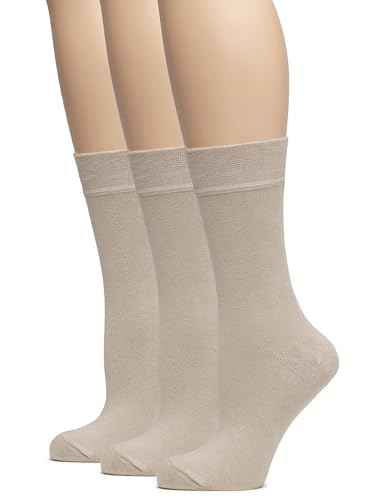 Image of Hugh Ugoli Women's Thin Soft Rayon Derived from Bamboo Crew Socks for Dress, Trouser, Seamless Toe & Non-Binding, 5-8 /9-11