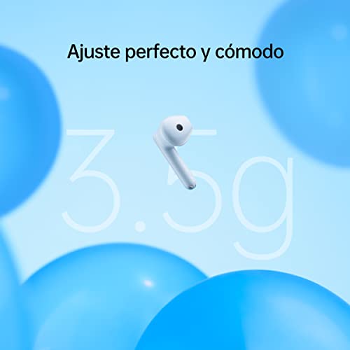Oppo Enco Air2- Auriculares inalámbricos, Bluetooth 5.2, Cancelación de ruido, Carga inalámbrica, Batería de gran capacidad, Azul