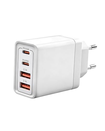 Cargador USB C 40W Puertos Enchufe USBC Rapida Dual PD+QC Multiple Adaptador Tipo Movil Cargadors