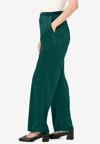 Woman Within Plus Size Wide-Leg Velour Pant3