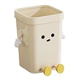 CNAFGBGG 1pc süße Mülldose, 7l PP Plastikmüll, süßer Cartoon -Müllbehälter mit Augen, Händen und Beinen, offener Abfallkorb für Küche, Büro