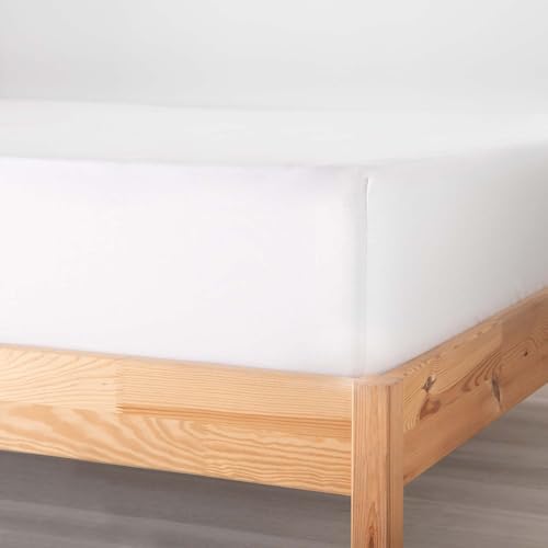Sábana Bajera 100% Algodón - Llar Homestyle - Sábana Bajera Blanca de Algodón, 144 Hilos, Certificado Oeko-Tex, Varios tamaños y Colores, Sábana Bajera 105