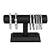 MOOCA Black Deluxe PU Faux Leather Jewelry Holder Organizer, Wooden Bracelet Holder Stand, T-Bar Display Stand, Jewelry Organizer Stand for Bracelets, Bangles, and Watches