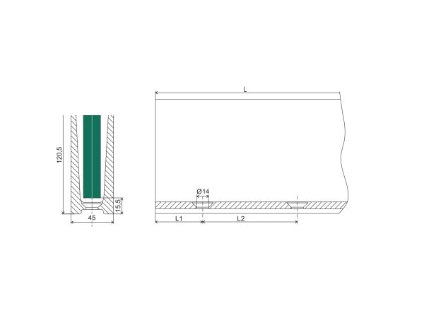 Sellon24 Profil aluminiowy, balustrada szklana, 0004, anodowana, satynowa, dł. 2500 mm, szkło 12-21,52 mm, kN2,5 Premium mocny