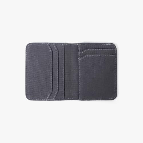 Image of Bellblock Mini Sleeve Canvas Card Holder for Men /Women | Slim Handcrafted Bifold Card Wallet | Holds Upto 7 Credit /Debit /ATM Cards & Folded Cash | Grey
