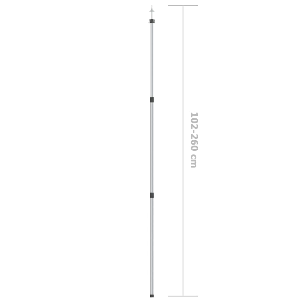 vidaXL Teleskopowe słupki do tarpa, dł. 102-260 cm, 2 szt., aluminium