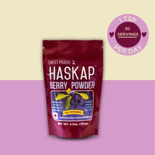 Haskap Berry Fruit Powder, Plant-Based Superfood Berry Powder, 30-Day Supply, Pure Haskap Superfruit Powder Extract With Antioxidants, Nutrient-Dense Canadian Grown Superberry, Sweet Prairie Haskap #TOP1
