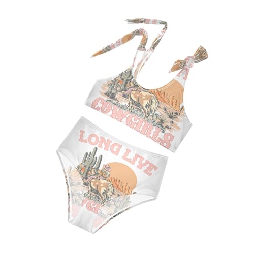 Image of QUGRL Girls Swimsuit Two Piece Swimwear Bathing Suit for Girls Tankini Bikini Set Size 3-12T