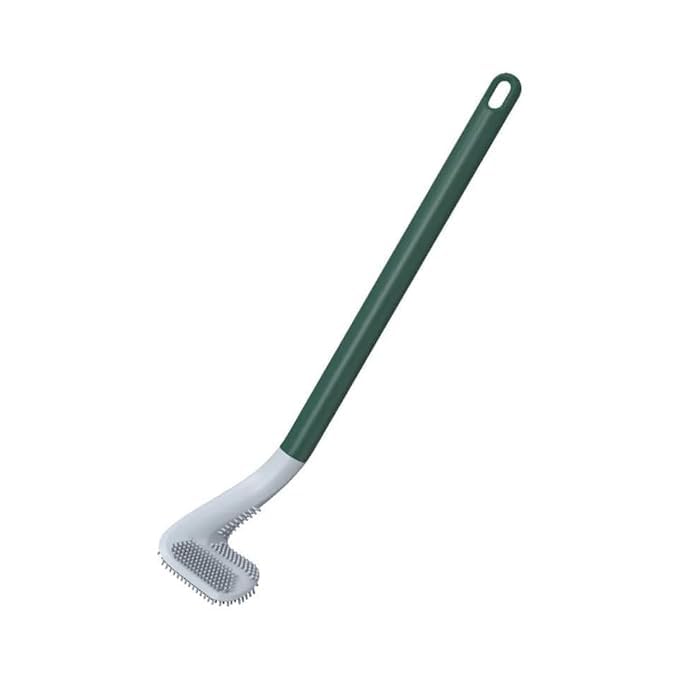 Hockey Stick Shape Flexible Toilet Brush – Durable Silicone Head, Anti-Scratch, Ideal for Bathroom, Toilet Lid & Floor Cleaning (Multi Color-1pcs)-image-4