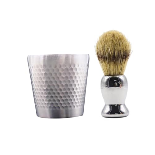 Ipetboom Men's Shaving Accessories Brush Set Bowl Catcher Comb Stainless Steel Kit