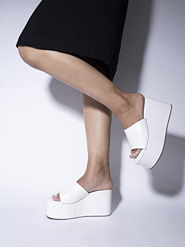 Image of Shoetopia girls Little White Wedge Sandal - 7 UK (Girls-Little-White)