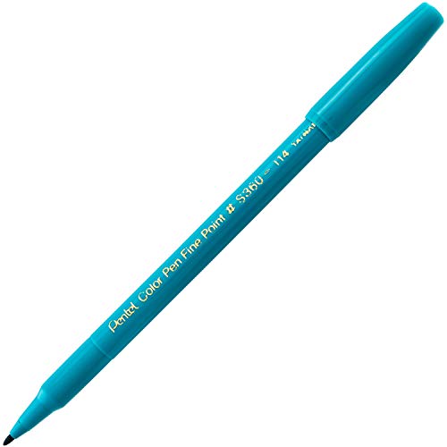 Image of Pentel Arts Color Pen, Turquoise, Box of 12 (S360-114)