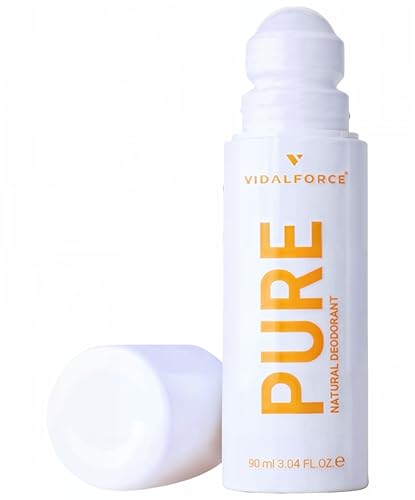 PURE Desodorante Mujer Sin Aluminio I Fragancia Vainilla I 100/100 en Yuka I Desodorante Natural Sin Quimicos y Ecológico en Roll-On I Formato XXL 90 ml