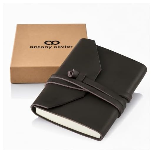 Antony Olivier Real Leather Journal | A6 Writing Notebook and Travel Diary | Unlined Premium Fountain-Pen-Friendly Paper | Fixed | for Men, Women, and Students | Classic Vintage Brown (14 x 11 cm)