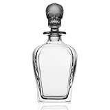 Godinger Whiskey & Wine Decanter, Skull Decanter, for Vodka, Bourbon and Beer, 26 oz, Unique Liquor Bottle with Intricate Skull Design - Whiskey Gifts