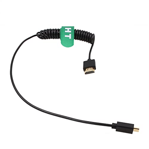 Image of HangTon 4K 60Hz 8K Micro HDMI HDMI 2.1 Coiled Cable for Sony A6400 A7R A7s Canon R5 R6 R7 GH4 S5 Z50 Camera ATOMOS Ninja V Portkeys Monitor Type A D