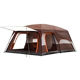 Tienda de campaña familiar grande para 8 a 12 personas con 2 habitaciones, refugio instantáneo resistente a la intemperie con mosca de lluvia y bolsa de transporte, ideal para mochileros, senderismo y