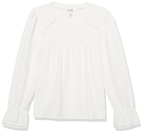 Speechless Girls' Smocked Cuff Long Sleeve Top