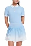 AFZ Women Tennis Skirt Set 2 Piece Pickleball Oufits Golf Shirt Matching Summer Vacation Skort Sets