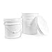 Ropak USA 3.5 gallon Food Grade White Plastic Bucket with Handle & Lid - Set of 6