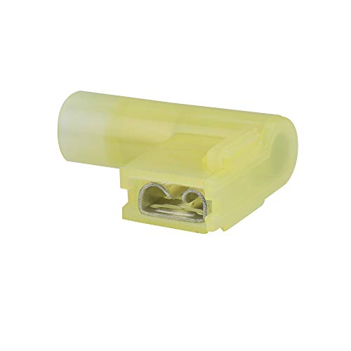 Lala Smill 60Pcs Insulated Flag Terminals, 12-10 Gauge Nylon 90 Degree Quick Disconnects Electrical Flag Type Crimp Spade Connector #TOP2