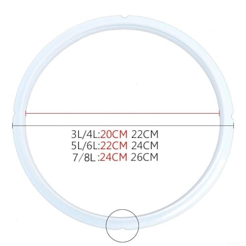 Anillo de sellado de silicona blanca católica para ollas a presión eléctricas de 2,5 L a 8 L, junta de repuesto de alta elasticidad (5/6 L) - imagen 2
