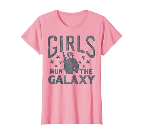 Star Wars Princess Leia Girls Run The Galaxy Disney+ T-Shirt, Women, Pink, Small