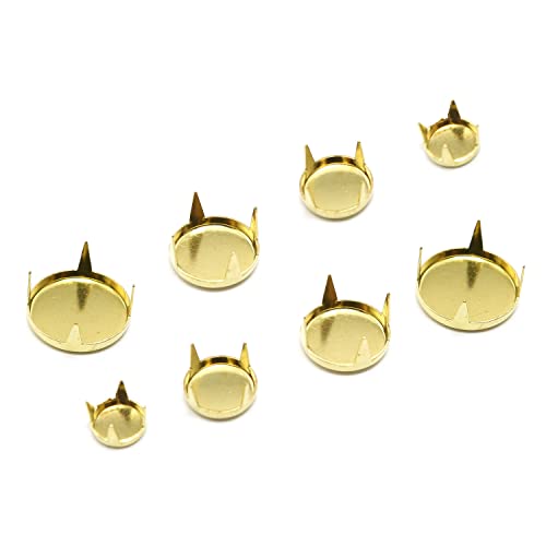Pro Bamboo Kitchen 120Pcs Round Claw Rivet 4 Sizes Four-Jaw Gold Flat Top Round Studs Rivets For Diy Leather Craft 6/8/10/12Mm #TOP2
