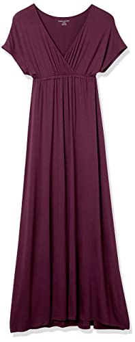 Image of Amazon Essentials Women's V Neck Short Sleeve Waisted Maxi Dress (Available in Plus Size)