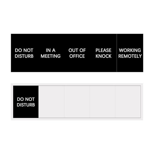 Office Door Sign,Privacy Sliding Message Sign,Do Not Disturb/Please Knock/Out of Office/in a Meeting/Working Remotely Indicator, That Lets Others Know Whether You're Available Or Not For Business-Acrylic,10 X 3 inches