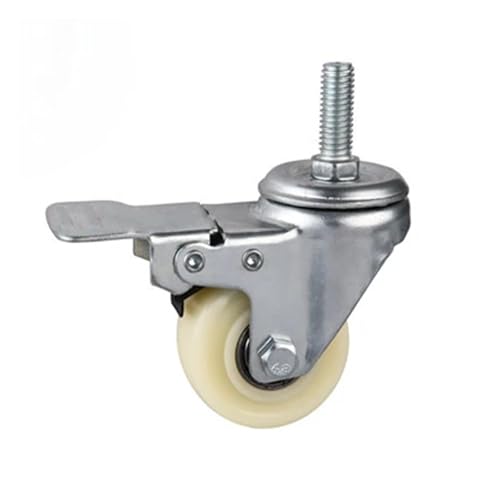 Roulettes en nylon blanc : fixez le frein M10 pour stabiliser votre établi