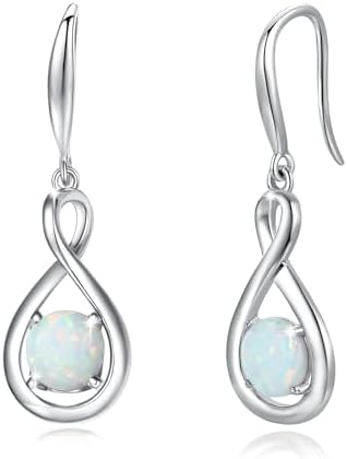 FANCIME Infinity Geburtsstein Ohrringe Hängend für Damen Sterling Silber | vergoldet Unendlichkeit Edelstein Baumelnde Ohrringe feiner Schmuck Weihnachten Jubiläums Geburtstag Gesc
