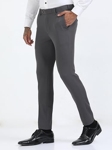 Image of Mc Henry Men's Techno Flex 2inch-Waist Expandable Wrinkle Free Slim Fit 4 Way Lycra for Elite and Luxurious Formal /Casual Trousers