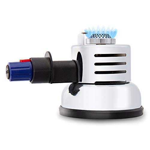 Ivation Butane Micro Burner – Mini Tabletop Butane Burner w/Adjustable Gas Control Knob & Safety Button – Instant High-Intensity Flame for Boiling Hot Water, Making Coffee, Cooking Food & More