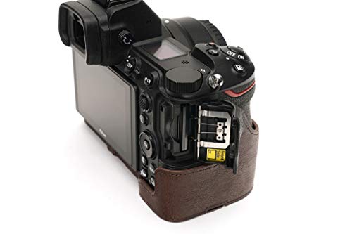 Handmade Genuine Real Leather Half Camera Case Bag Cover For Nikon Z6 Nikon Z7 Coffee Color #TOP1