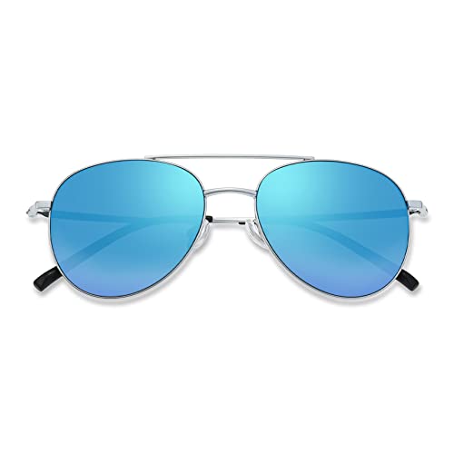 HELES Nearsightedness Myopia Eyeglasses Polarized Ice Blue Mirrored Driving Sunglasses **These are Not Reading Glasses**-Silver Frame||-1.50 Diopters3