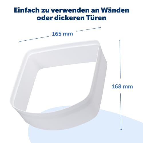 PetSafe - Tunnelverlängerung für manuelle oder elektronische Katzenklappe. 5 cm zusätzlich pro Verlängerung, für Dicke Türen oder Wände, 168 mm x 165 mm, weiß, 1 Stück