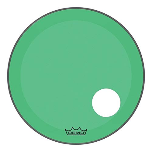 Remo Powerstroke P3 Colortone Green Bass Drumhead, 22', 5' Offset Hole