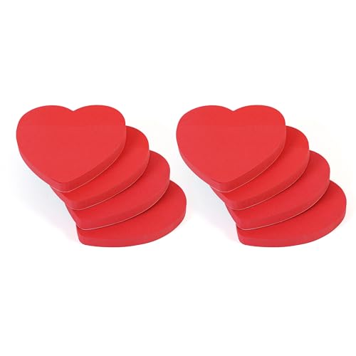 Evergreen Goods Red Colour Heart Shaped Sticky Notes, 8 Pads 100 Sheets per Pad, Perfect Gifts for Valentines Anniversary, Home, Office, Classroom, Removable Adhesive Sticky Notes, 76x76mm (3x3)