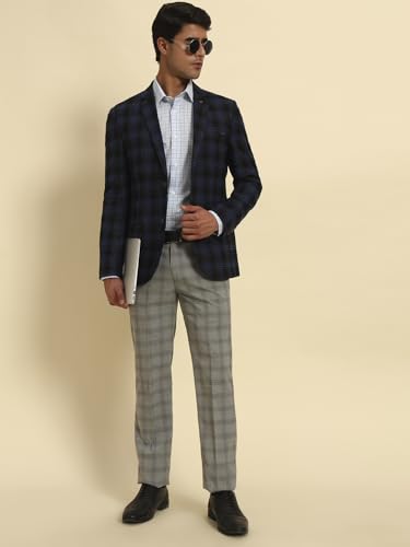Image of Cantabil Men's Checkered Winter Wear Smart Fit Blazer (P MBZF00040)