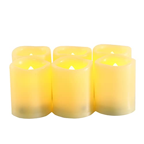 Erosway LED Flammenlos Kerzen, Flackernde elektrisch Teelich Batteriebetrieben für Hause Hochzeit Weihnachten Ostern kerzen Dekor, 150 Stunden nonstop Leuchten geliefert, Warmweiß. 6 Stück/Paket Cover