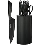 HUNTER.DUAL Knife Set, 8-Piece Kitchen Knife Set for Chef, Sharp Knife Set with Universal Knife B...