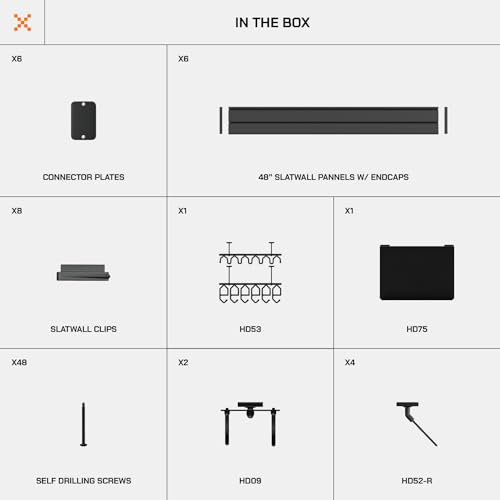 Hold Up Displays Gun Wall Mount Display, Modular Tactical Wall for 6 Pistols and 6 Rifles, Police Gear Rack and Equipment Organizer, Heavy-Duty Aluminum Gunmetal Grey Slatwall Gun Storage System
