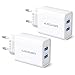 Produktbild Amoner USB-Ladegerät, 2 Anschlüsse, Universal, 24 W, 4,8 A [2 Pack], Netzladegerät, Adapter, USB-Buchse Universal für Phone Samsung iOS, Android, tragbare Windows Geräte etc.