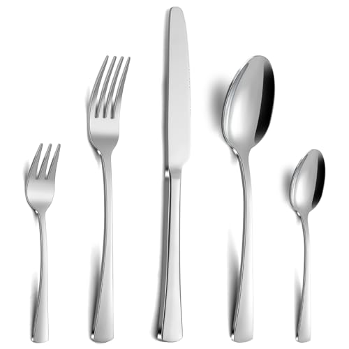 Gifcomda Besteck Set, 30-teiliges Edelstahl Besteck Set für 6 Personen, Essbesteck Set mit Messer Gabel Löffel, Hochwertiges...
