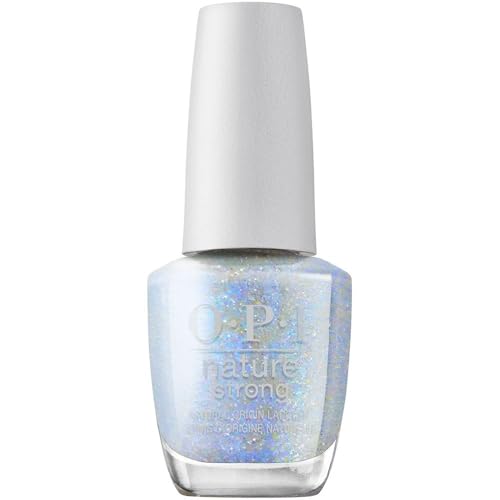 OPI Nature Strong Eco for It - Smalto per Unghie Vegano* Azzurro Glitterato - Durata Fino A 7 Giorni - Brillantezza intensa- 15 ml