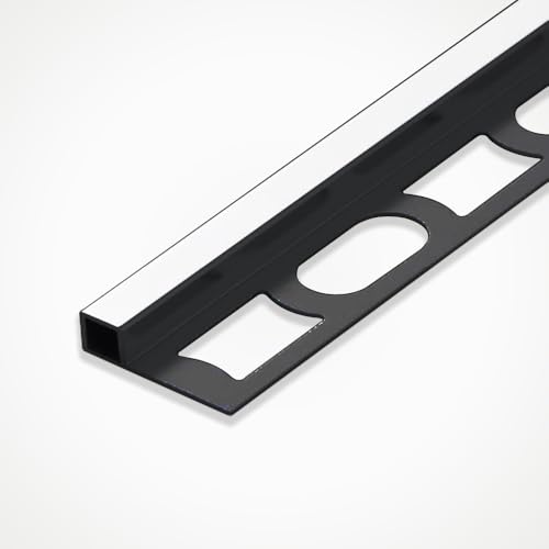 LEDBRITE LED Aluminium Profile 2M / 6.6FT LED Marble & Tile Channel Black Aluminium Profile with Cover. LED Channels and Diffusers with End Caps and Mounting Clips Marble Tile (2)