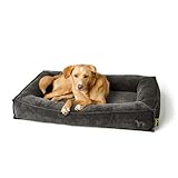 HUNTER Orthopädisches/Ergonomisches Hundebett MELUN, ergonomisches Hundebett mit Memoryschaum, druckentlastend und gelenkschonend, abnehmbarem Bezug, Farbe: anthrazit, Größe: M