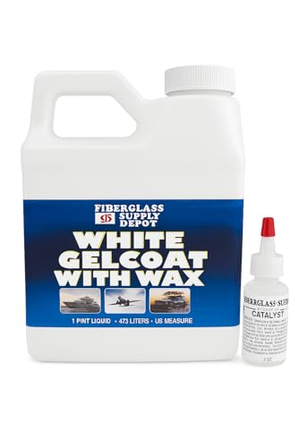 Fiberglass Supply Depot White Gelcoat with Wax - Pint with 15cc Hardener (MEKP)