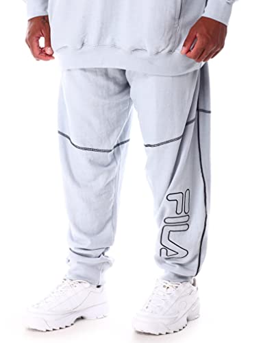 Fila Men's Big & Tall Indah French Terry Fleece Hoodie And Jogger Pants (5X Tall, Silver/Black (Jogger)) #TOP8
